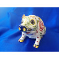 Mosinic French Faience Pig Flower Frog Antique France *