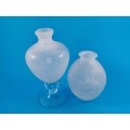 Pair of Mottled frosted glass vases