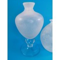 Pair of Mottled frosted glass vases