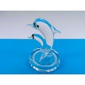 Byzantium Crystal Collection Stunning Cut Glass Crystal Mother and baby Dolphin