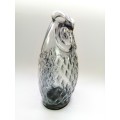 Large Tall Pressed Glass Smokey Grey Owl