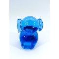 Hand Crafted Blue Glass Elephant