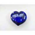 Beautiful Art Glass Colert Blue Heart Paperweight Handcrafted