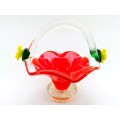 MURANO STYLE GLASS RED BOWL