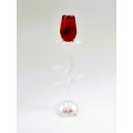 Stunning Crystal Glass Tall Red Rose Stem MUM