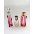 Beautiful Empty Pink Perfume Bottles x 3