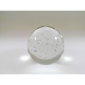 Stunning Round Clear Paperweight with Bubbles