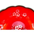 Hand Painted  BOHEMIAE Glass Dish MADE IN CZECH REPUBLIC