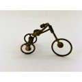 miniature brass wire trike tricycle handmade metal bike sculpture