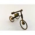 miniature brass wire trike tricycle handmade metal bike sculpture
