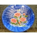Large Hand Painted Blue Bowl