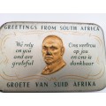1940 greeting from South Africa Christmas Tin