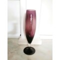 Mid Century Vintage Hand Blown Italian Glass Very Large Purple Vase
