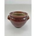 Vintage Brown Glazed Stoneware Storage Pot
