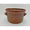 Vintage Brown Glazed Stoneware Storage Pot