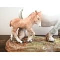 Royal Doulton Large Pride of the Shires HN2528 horse & Foal  by W.M. Chance