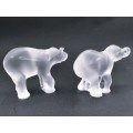 Two Lalique frosted crystal baby elephant figurines: `Timori` and `Timora`,