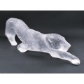 Large Lalique frosted crystal `Zeila Panther` figurine