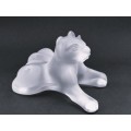 Lalique frosted crystal Tambwee Lion Cubs figurine, designed by Marie-Claude Lalique