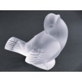 Lalique clear and frosted crystal figurine of a sparrow