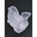 Lalique clear and frosted crystal figurine of a sparrow