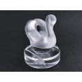 Lalique France Frosted Crystal Swan Bird Glass Figurine Place Card Setting