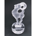 LALIQUE France CRYSTAL Ram Bastia CLEAR & FROSTED Art GLASS SCULPTURE Place Card Setting