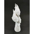 Meissen blanc-de-chine shoal of three fish figurine modelled by Willi Munche-Khe in 1936