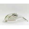 Ngwenya Recycled Glass Swaziland Handmade Dolphin Figurine - Paperweight
