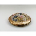BEAUTIFUL VINTAGE 1950S ENGLISH MADE ROSE COMPACT MIRROR AND POWDER CASE