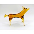 Vintage Large Murano Amber Glass Deer Figure