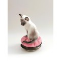 Halcyon Days HD London Hinged Trinket Box Siamese Kitten Cat
