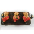 Large Hand Crafted Three Bears Wall Mount Clothing Hook
