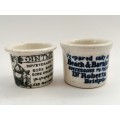 Two 19th century Staffordshire ointment pots