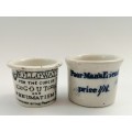 Two 19th century Staffordshire ointment pots