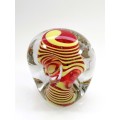 Magnificent Glass Yellow and Red Large Paperweight