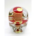 Magnificent Glass Yellow and Red Large Paperweight