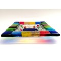 Vibrant Multi coloured glass Plate