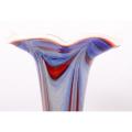 Magnificent Two tall Murano-style art glass waterfall coloured vases