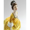 Royal Doulton Bone China Figurine Coralie Yellow Gown 1963 HN2307
