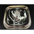 Murano clear and white swirl glass table ornaments paperweight