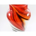 Large Mid-centry Krosna Josefina? Art glass vibrant orange and red vase