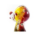 Vintage Murano Sommerso Hand Blown Large Art Glass Dog- Yellow, Red and Gold Flecks