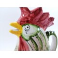 Deruta Rooster Porcelain Pitcher Farmhouse Chicken Jug Hand Painted Italy
