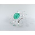 Lovely Swarovski Crystal Clear Green Marguerite Daisy Flower  #