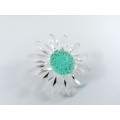 Lovely Swarovski Crystal Clear Green Marguerite Daisy Flower  #