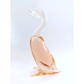 Murano Art Glass Large Pink Peach Duck Goose Bird