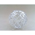Heavy Quality Rose Cut Glass Crystal Orb Globe Spherical Round Bowl Vase