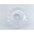 Heavy Quality Rose Cut Glass Crystal Orb Globe Spherical Round Bowl Vase