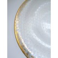 X-Large iridescent glass centerpiece plate with bubbles